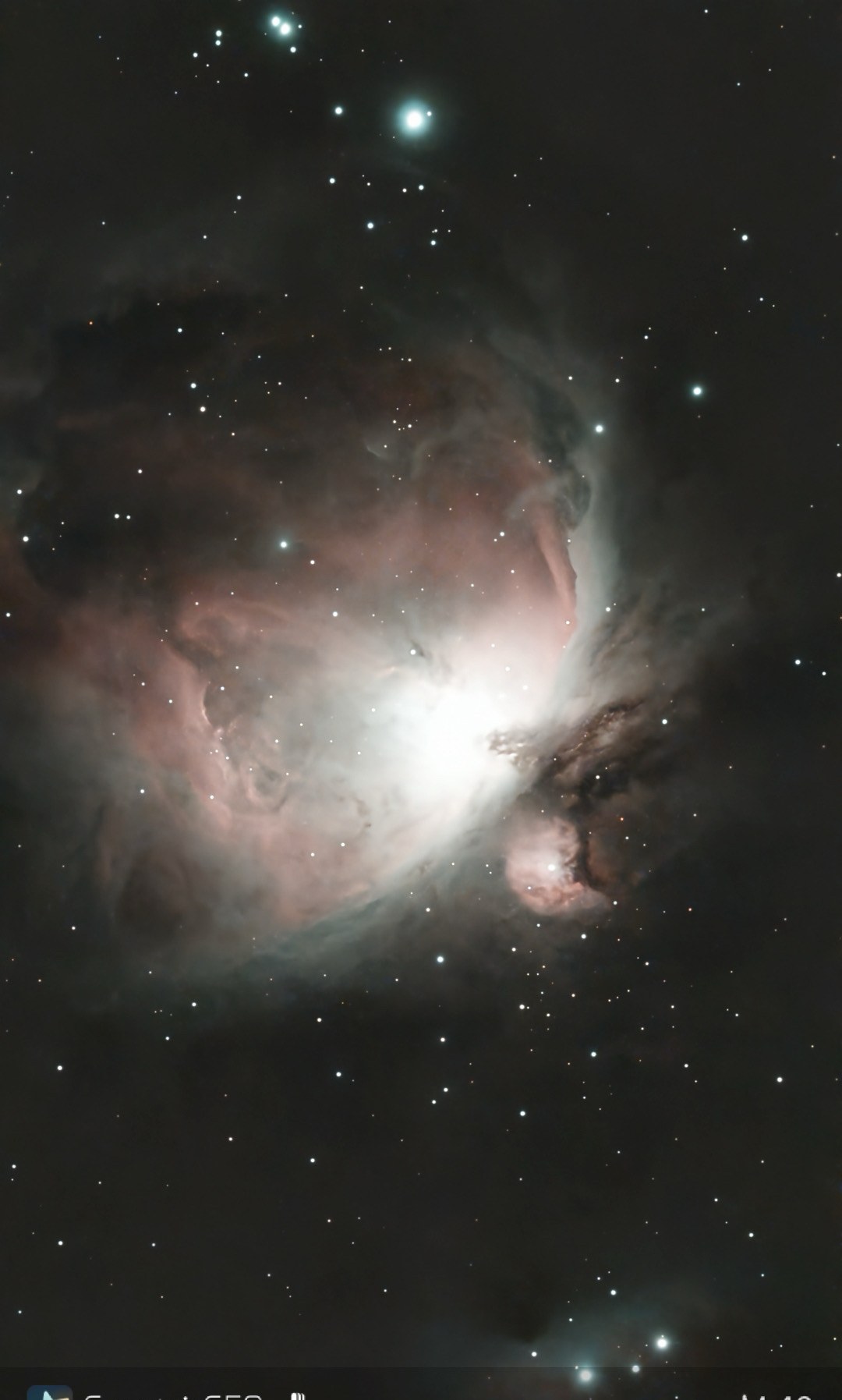 The Orion Nebula, photographed from the property with a small telescope
